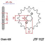 DERBI Első lánckerék JTF 1127 különböző fogszámmal