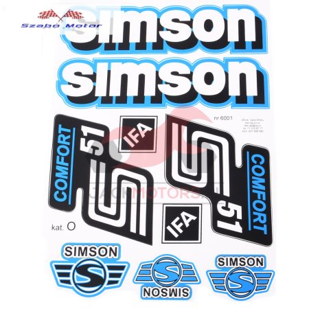 Simson komplett matrica szett S51 Comfort kék 22X30cm Lengyel