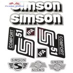   Simson komplett matrica szett S51 COMFORT ezüst-fehér 22X30cm Lengyel