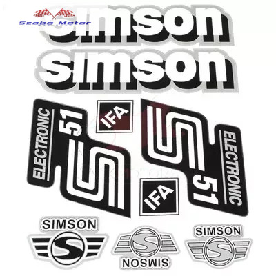 Simson komplett matrica szett S51 Electronic ezüst-fehér 22X30cm Lengyel