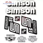   Simson komplett matrica szett S51 Enduro ezüst-fehér 22X30cm Lengyel