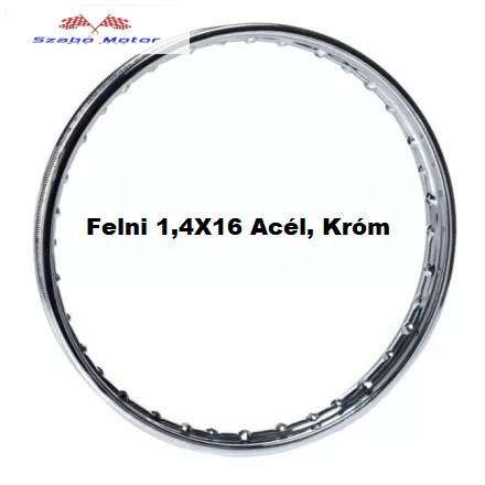 Komár-Romet-Babetta 16" Acélfelni kerékabroncs 1,4X16 krómozott DPR