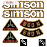   Simson komplett matrica szett S50N Elektronik zöld-sárga 17x17cm Lengyel