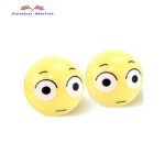 Sárga Emoji szelepsapka párban autóra, motorkerékpárra.