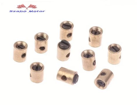 Csavaros bowden vég átmérője 5,2 mm réz 2,1 mm furat átmérővel Csavaros bowden vég átmérője 5,2 mm réz 2,1 mm furat átmérővel