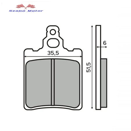 Fékbetét pár robogóhoz 51,5X35mm vastagság 6,5mm RMS