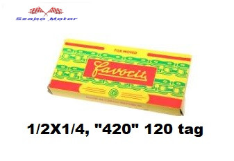 Favorit lánc MZ ES, TS 125-150 420-as 120 tagos (1/2x1/4)