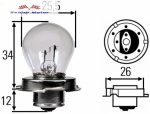 Fényszóró Izzó "tányéros" 12Volt 15Watt P26 