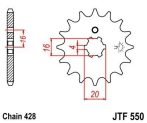 Első lánckerék JTF 550-es 14 fogas  